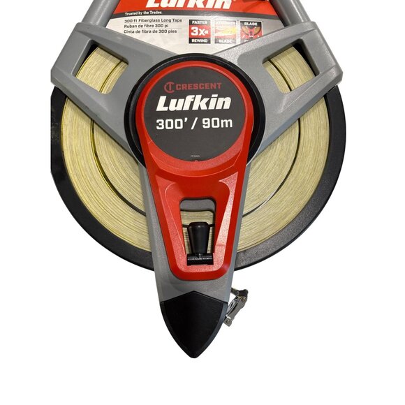 Crescent Lufkin 300 Ft/90m Fiberglass Long Tape  3x Faster Rewind & Blade Guard - Picture 3 of 7